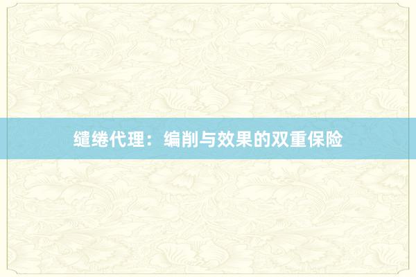 缱绻代理：编削与效果的双重保险